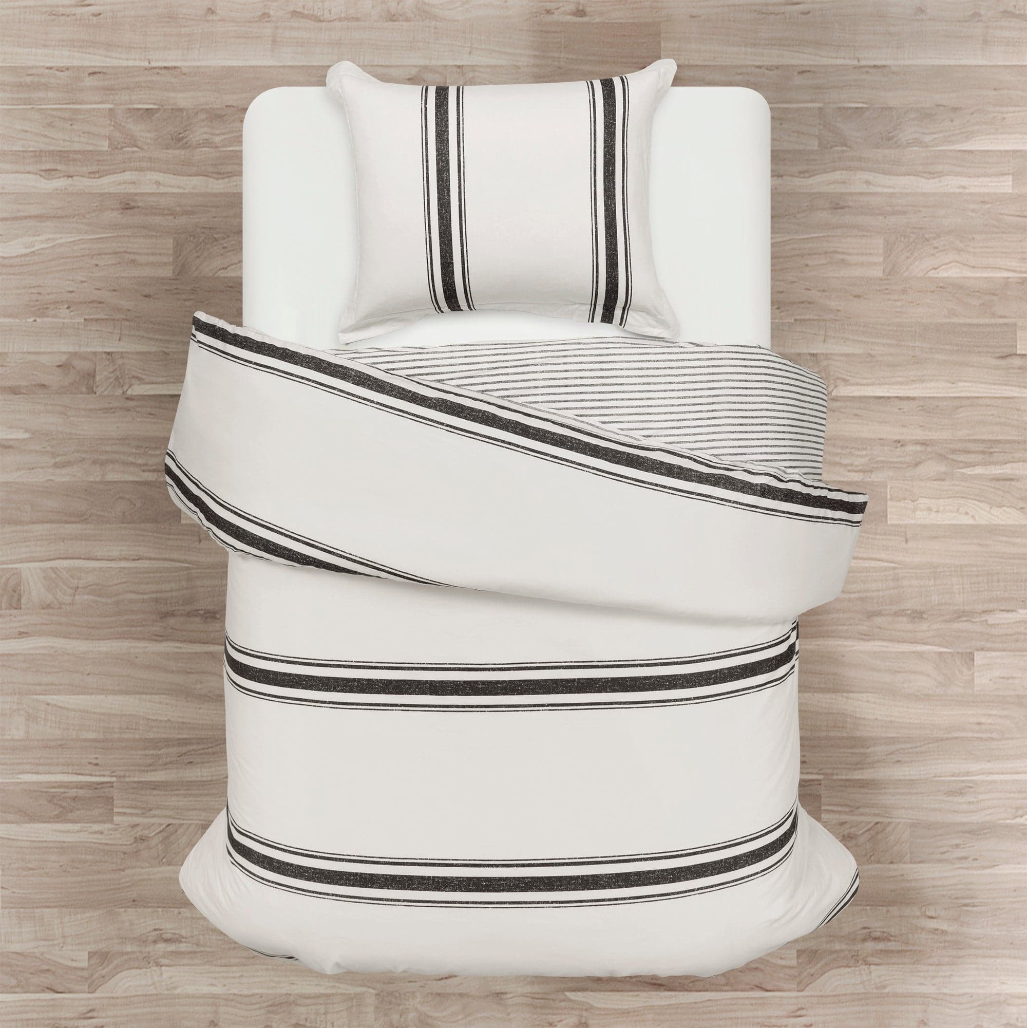 Farmhouse Stripe 100% Cotton Duvet Cover Set-Tolkye