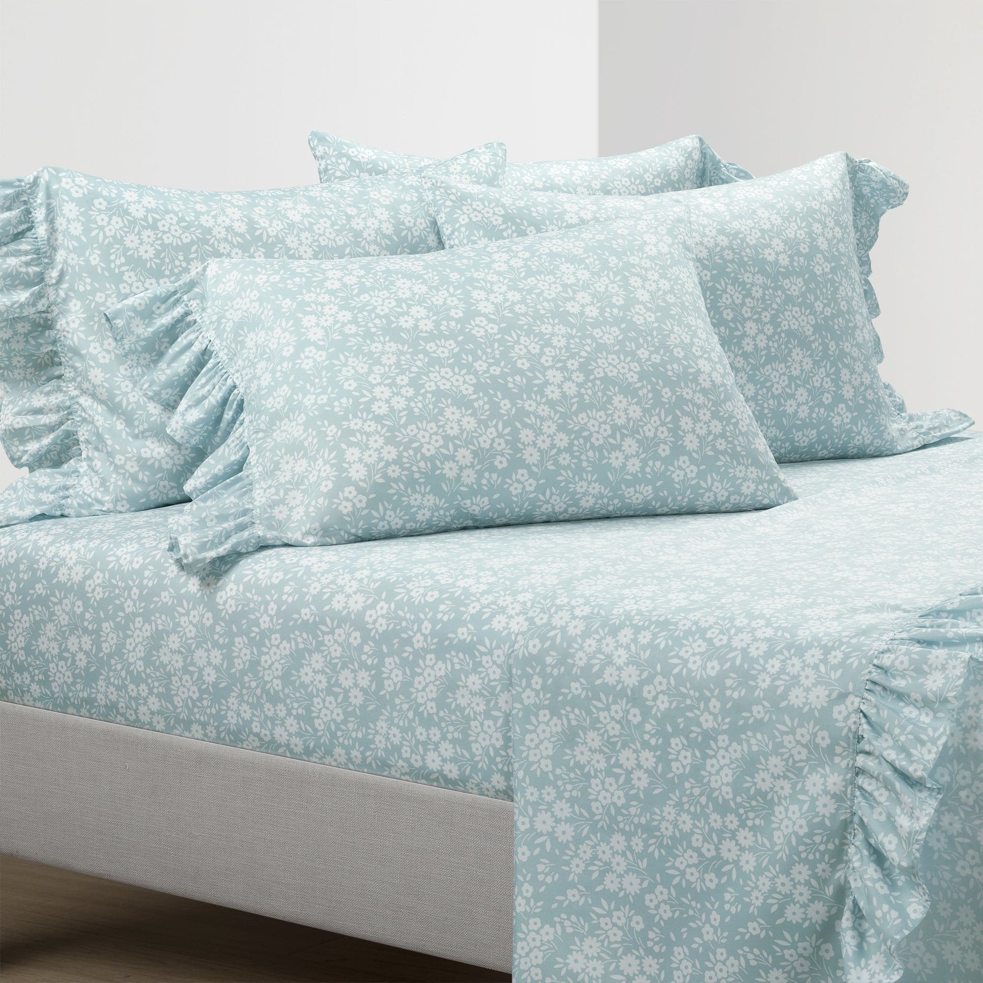 Garden Of Flowers Ruffle Sheet Set-Tolkye