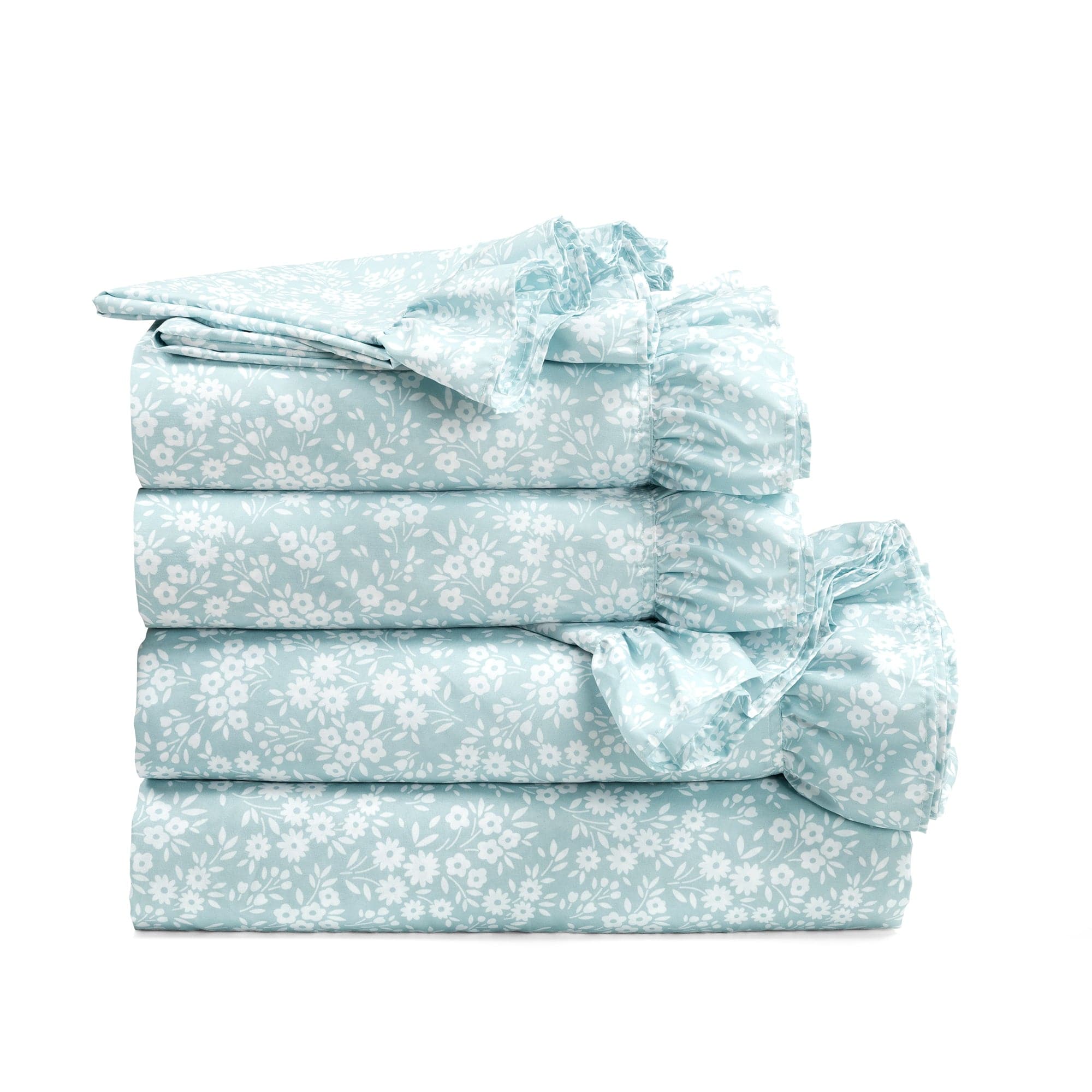 Garden Of Flowers Ruffle Sheet Set-Tolkye
