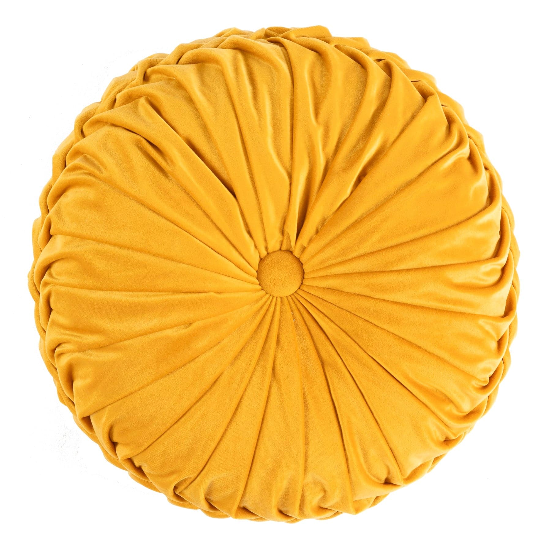 Round Pleated Soft Velvet Throw Pillow-Tolkye