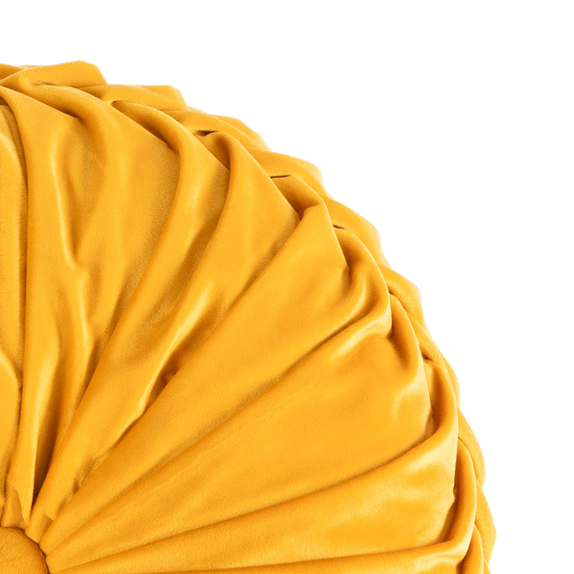 Round Pleated Soft Velvet Throw Pillow-Tolkye