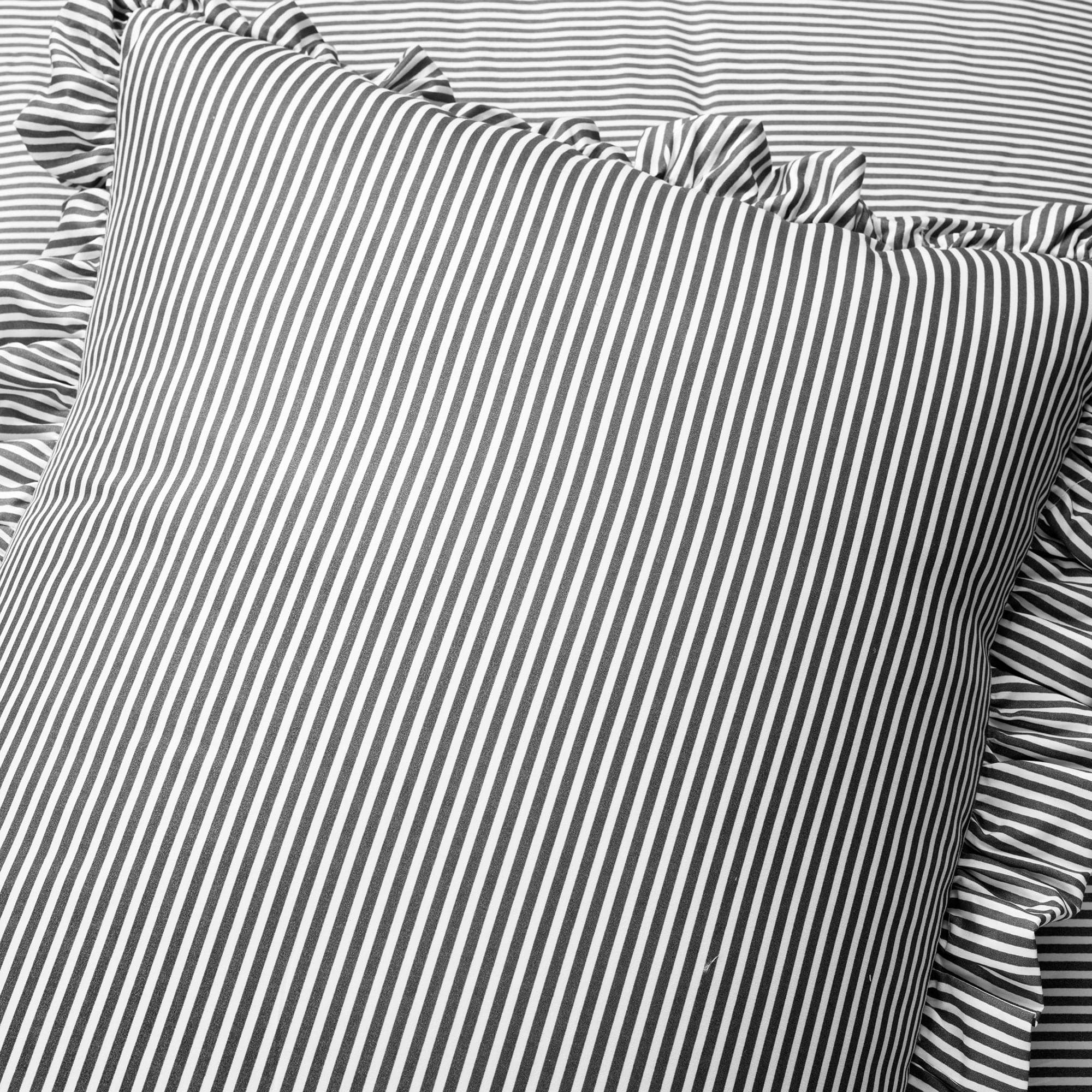 Farmhouse Stripe Reyna Ruffle Reversible Comforter 3 Piece Set-Tolkye