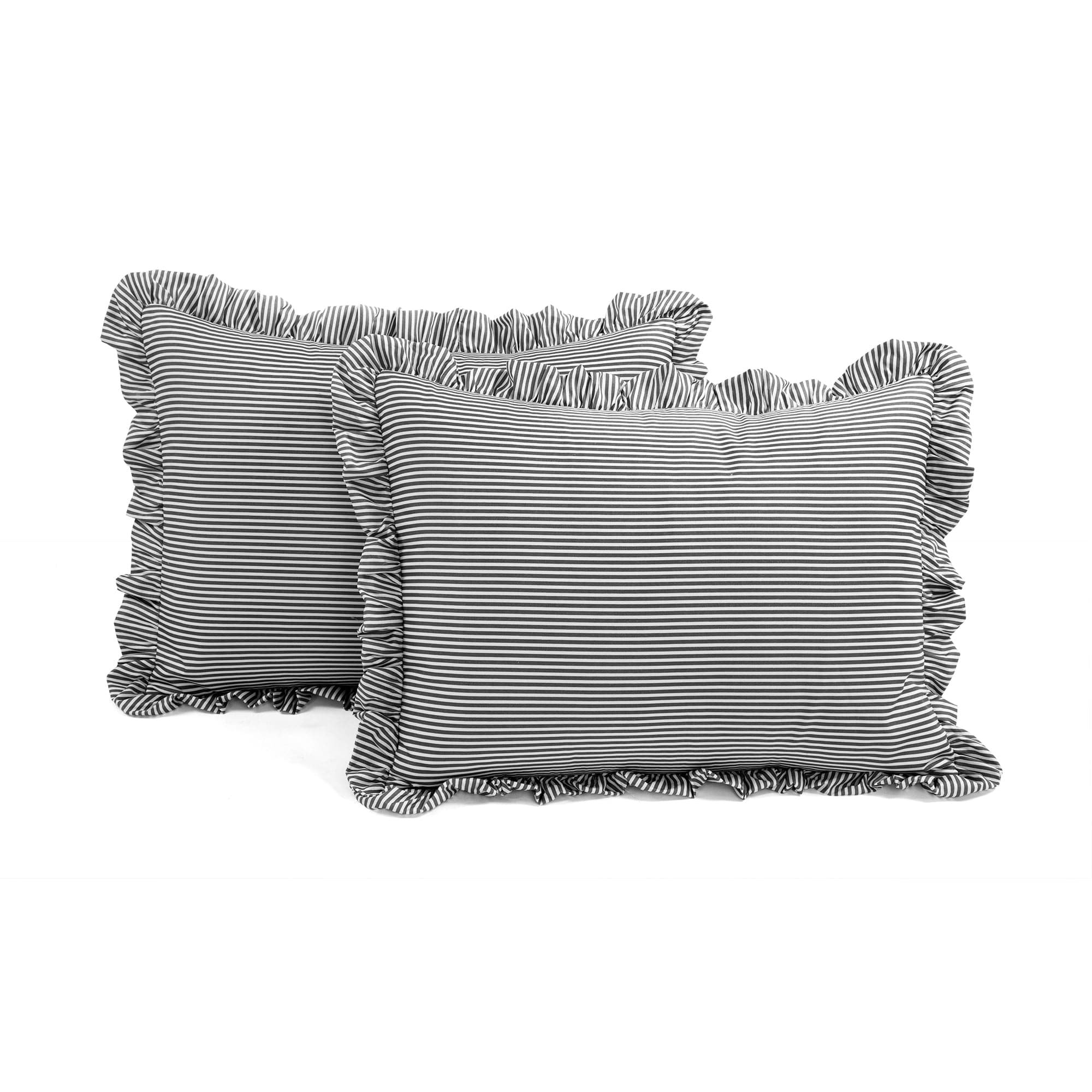 Farmhouse Stripe Reyna Ruffle Reversible Comforter 3 Piece Set-Tolkye