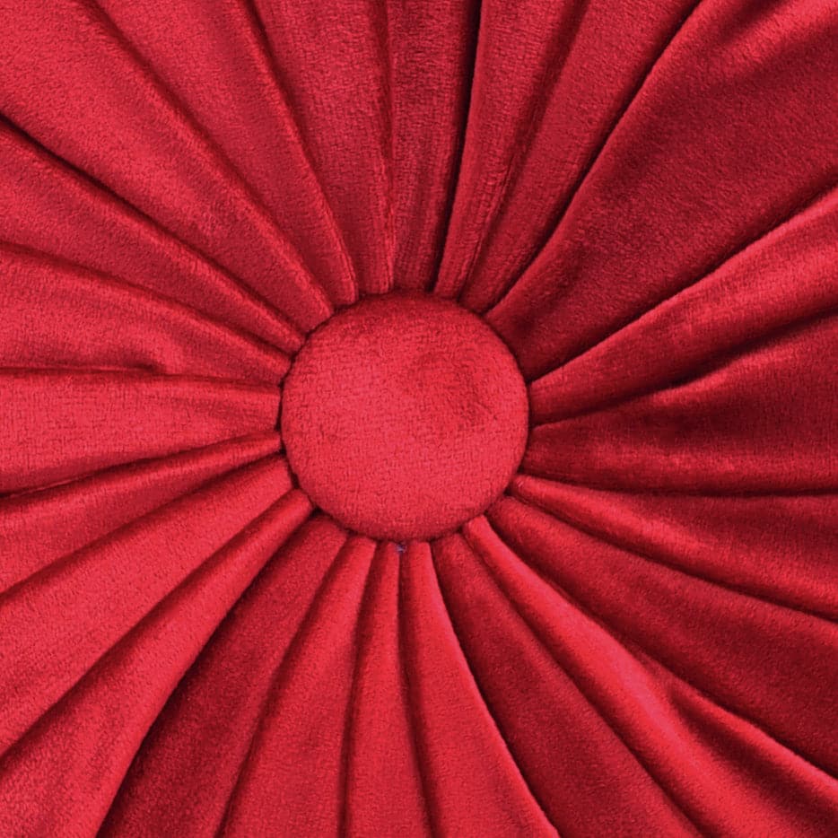 Round Pleated Soft Velvet Throw Pillow-Tolkye