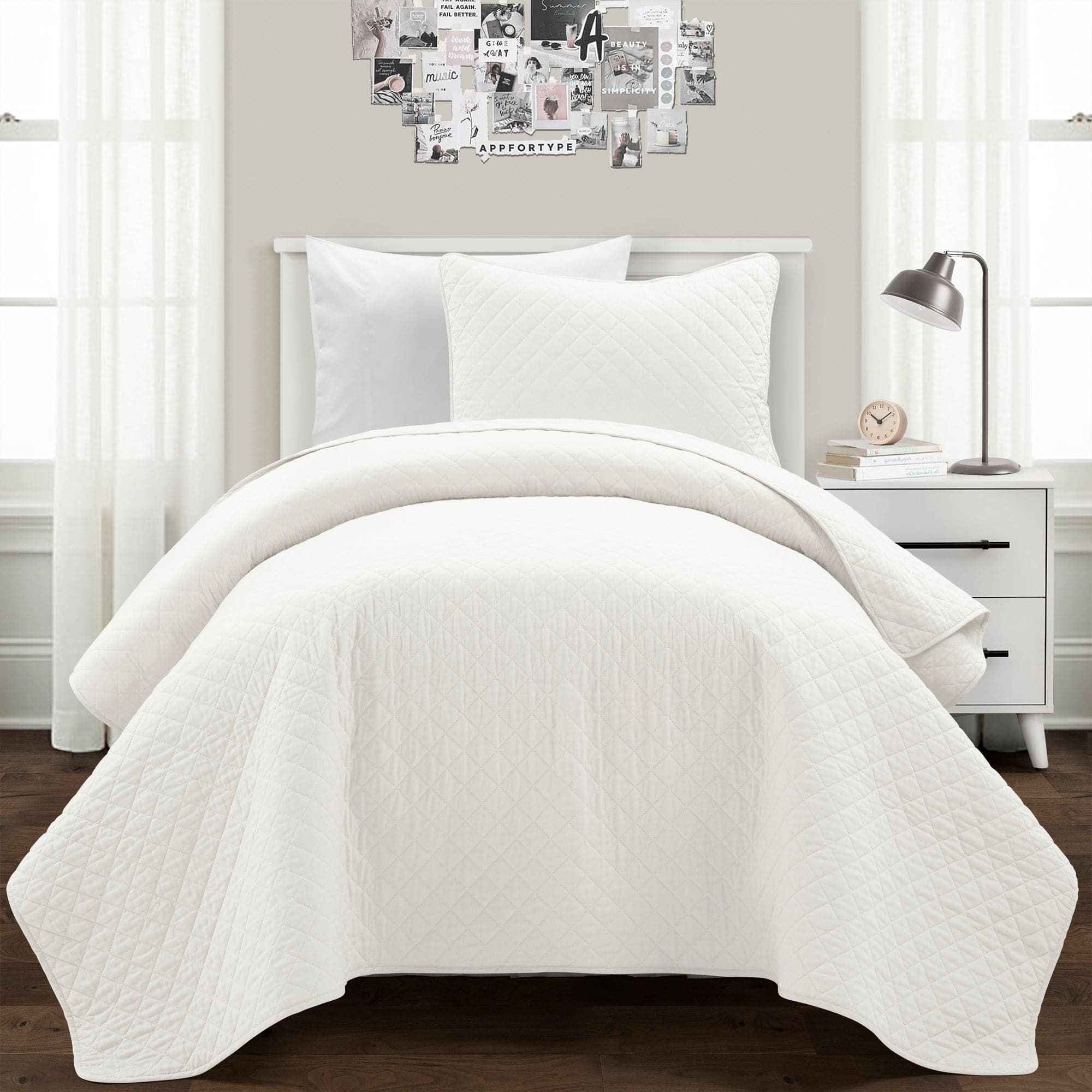 Ava Diamond Oversized Cotton Quilt Set-Tolkye