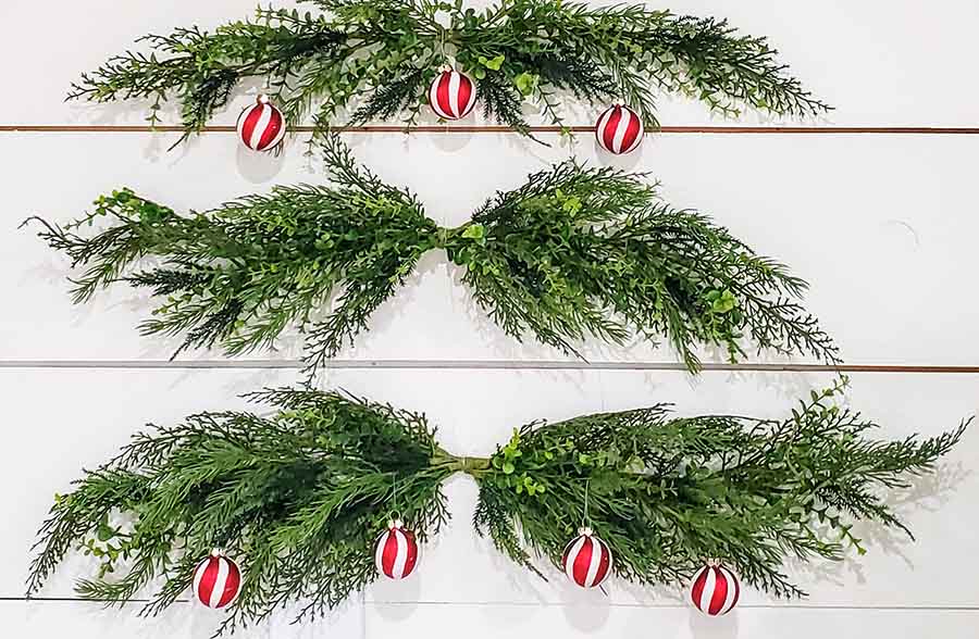 6 Piece Pine Branch Wall Christmas Tree
