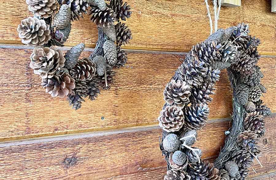 Layered Pinecone Wreaths, Set of 2