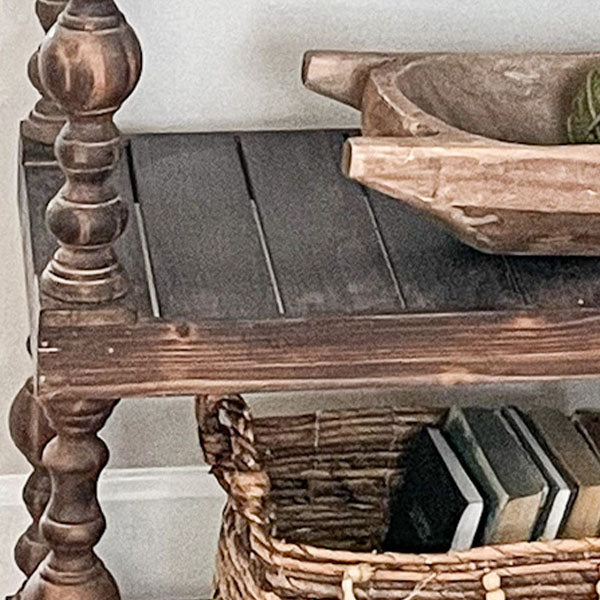 Three Tier Turned Wood Console Table
