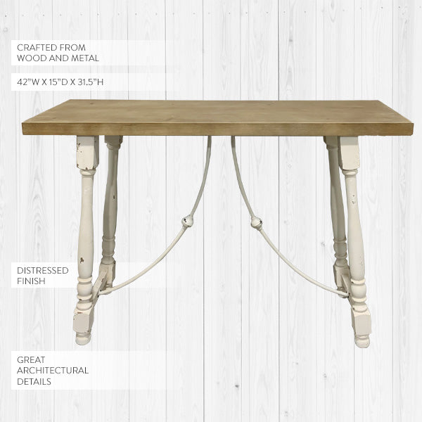 Turned Wood Architectural Console Table
