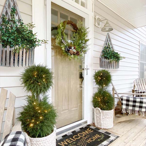 LARGE Wooden Lattice Planters, Set of 2