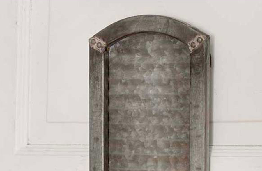 Metal Washboard Pillar Candle Sconce
