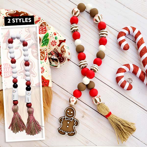 Christmas Beaded Garland with Tassels, Pick Your Style