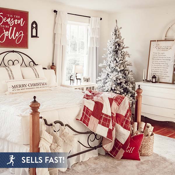 Reversible Red Plaid Quilt Inspired Throw Blanket