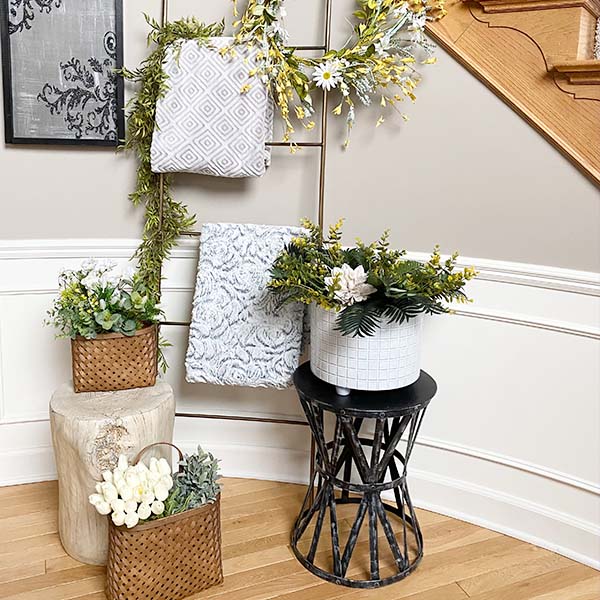 Woven Natural Hanging Baskets, Set of 2