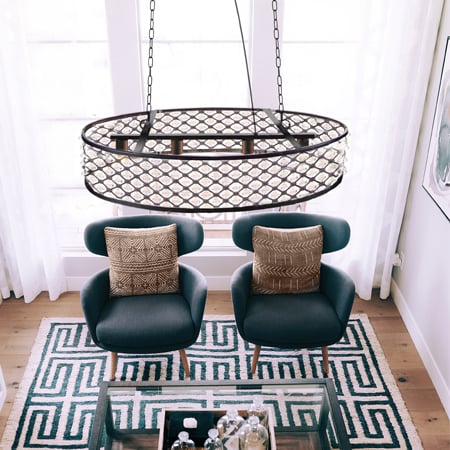 *HUGE* Crystal Embellished Oval Industrial Chandelier