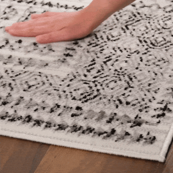 Black and Gray Patterned Area Rug