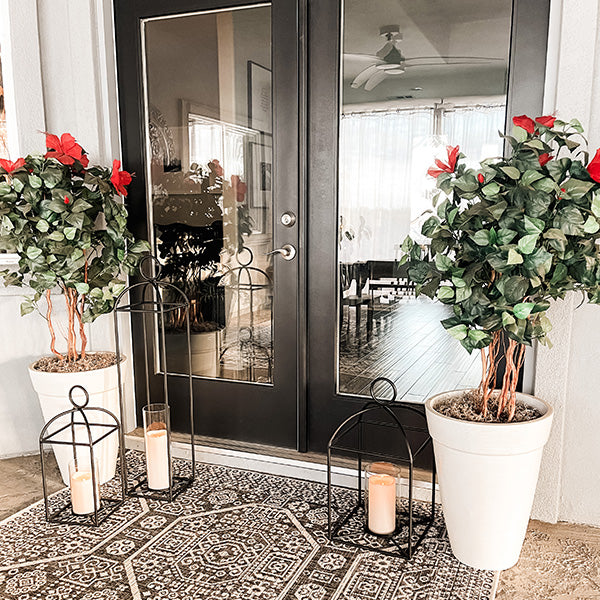 Forged-Iron Outdoor Lanterns, Set of 3