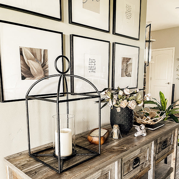 Forged-Iron Outdoor Lanterns, Set of 3