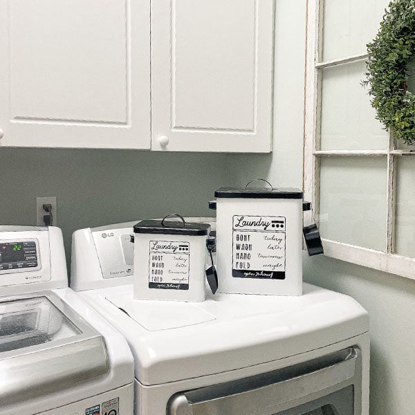 Laundry Detergent Powder Storage Tin Box With Scoop, Set of 2