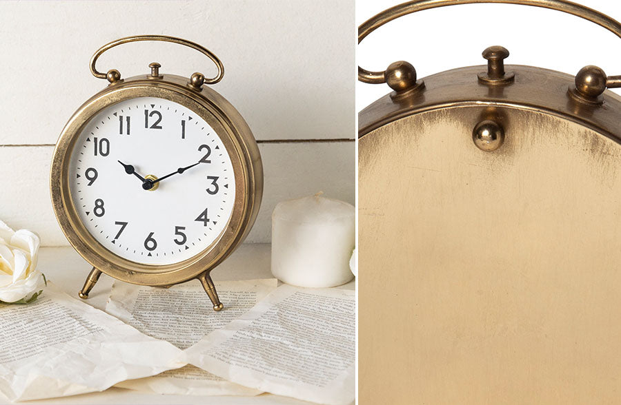 Gold Metal Finish Table Clock