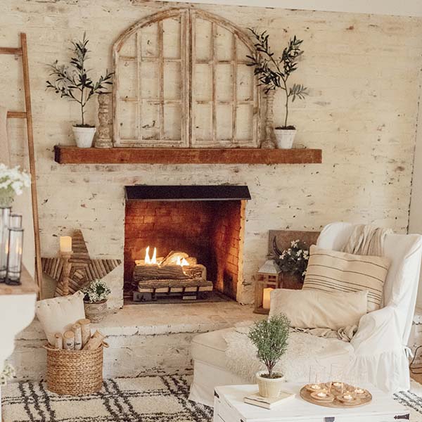 French Country Distressed Wooden Window Frame, Set of 2