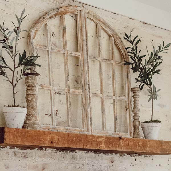 French Country Distressed Wooden Window Frame, Set of 2