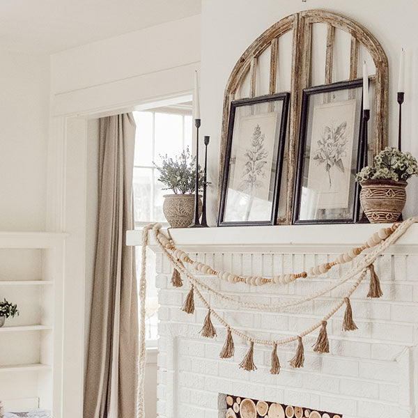 French Country Distressed Wooden Window Frame, Set of 2