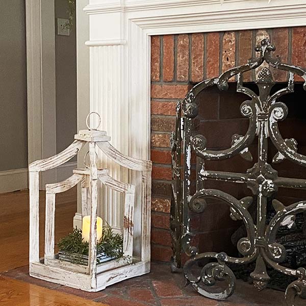 Handmade Wooden Open Framed Lanterns, Set of 2