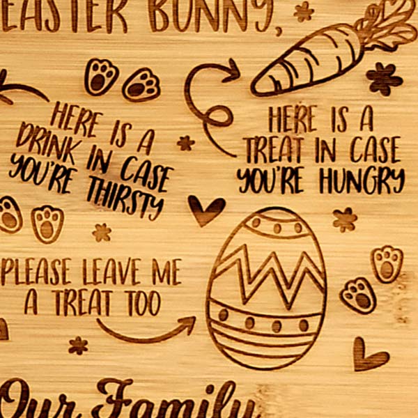 Dear Easter Bunny Bamboo Bread Board