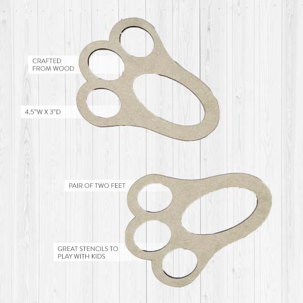 Bunny Rabbit Paws Stencils, Set of 2