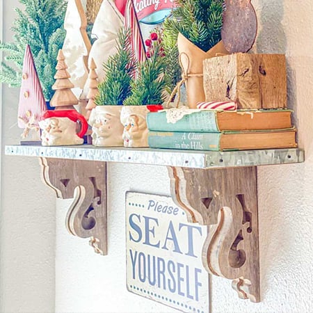 Galvanized Metal and Corbel Shelf