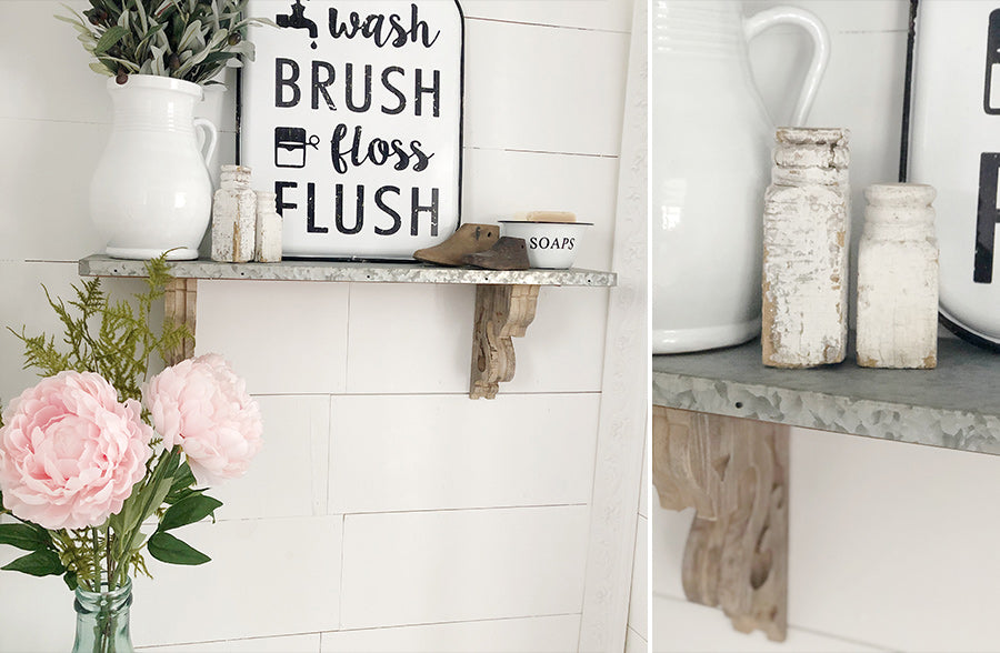 Galvanized Metal and Corbel Shelf