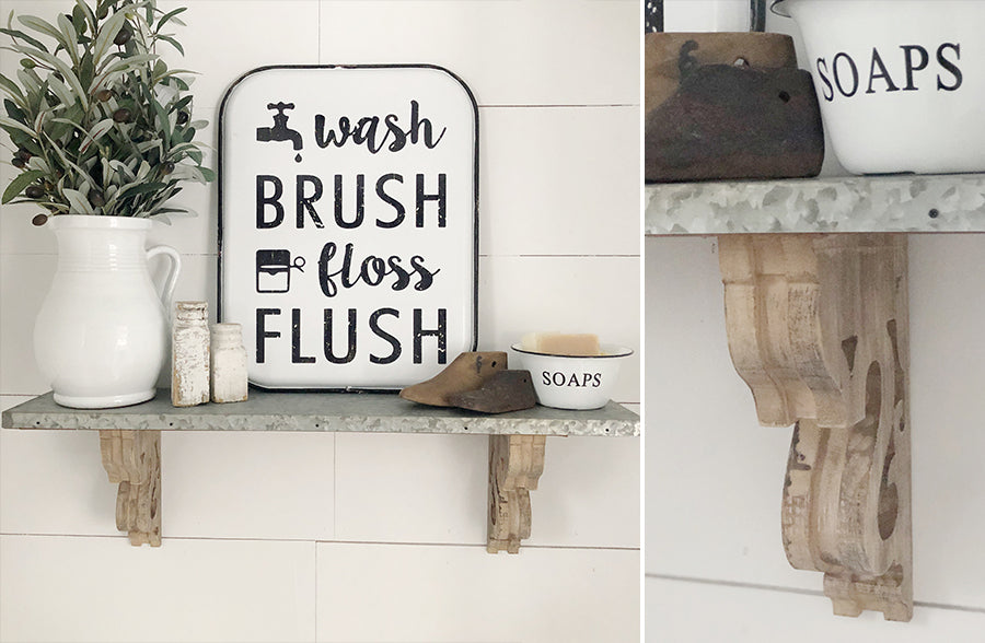 Galvanized Metal and Corbel Shelf