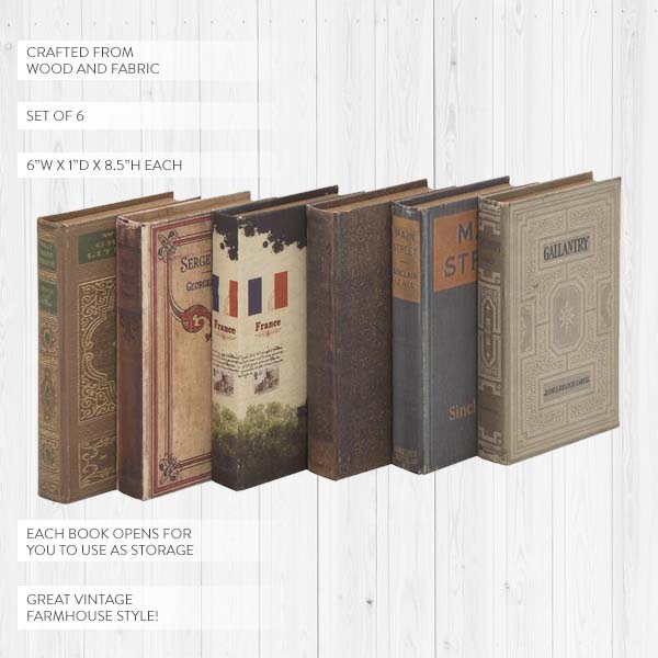 Coffee Table Storage Books, Set of 6