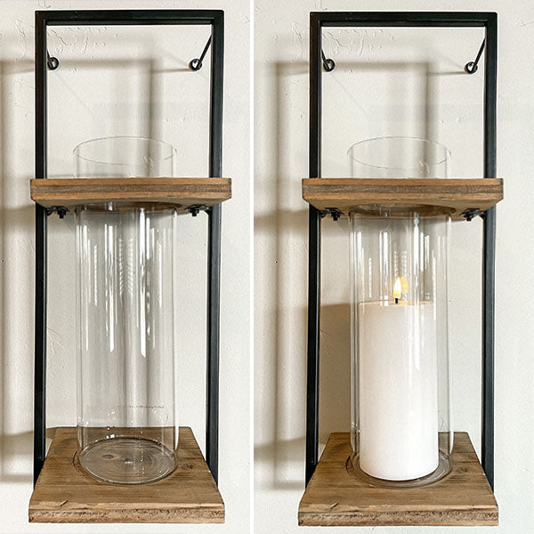 Metal Framed Hurricane Wall Sconce