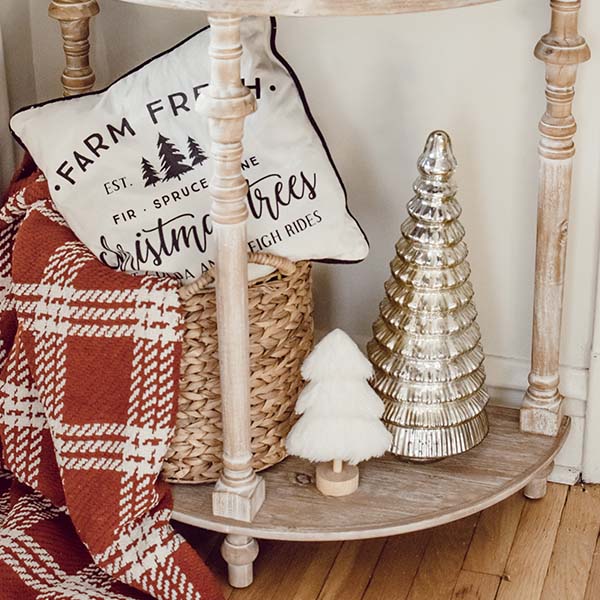 Whitewashed Demi Lune Table