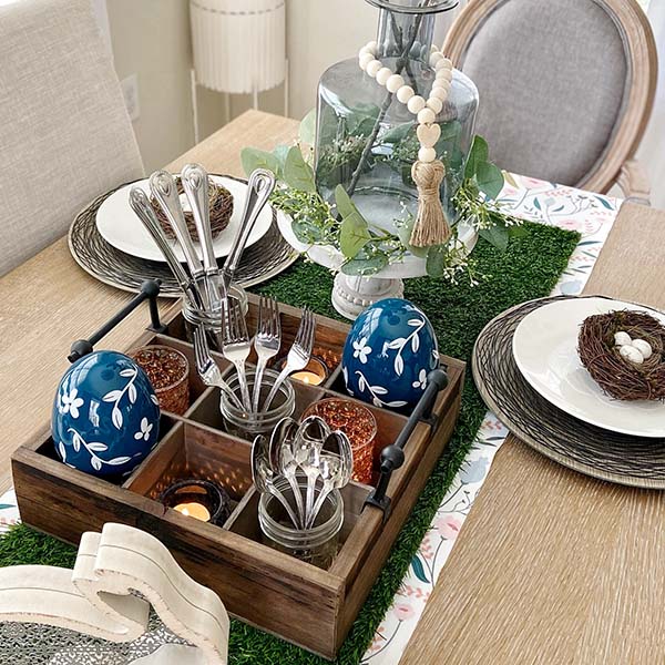 Wooden Caddy With 9 Cubbies