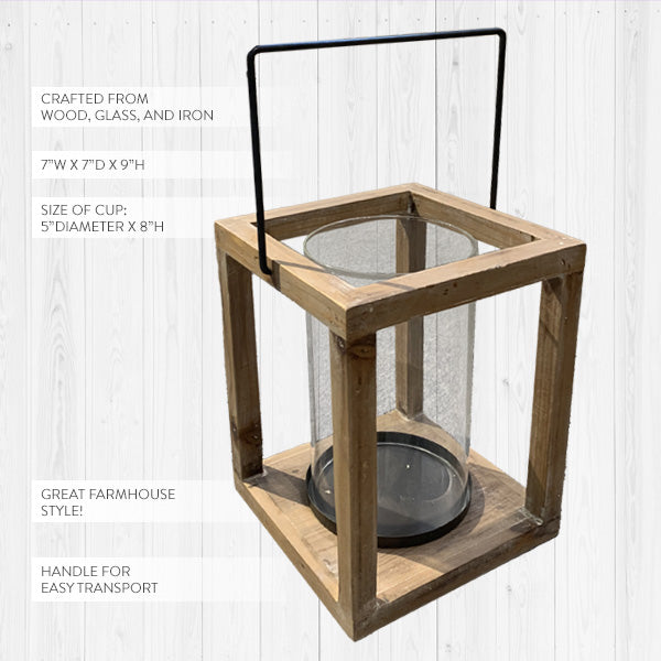 Geometric Wooden Candle Lantern