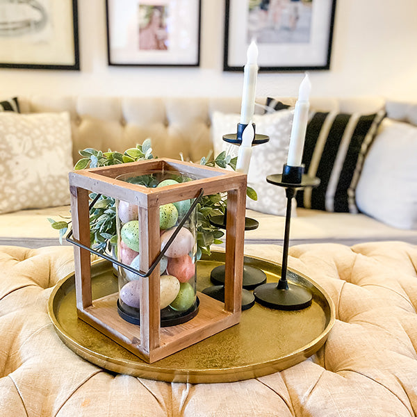 Geometric Wooden Candle Lantern
