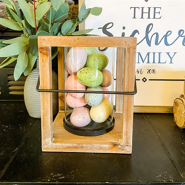 Geometric Wooden Candle Lantern
