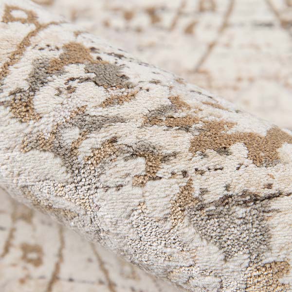 Erased Oriental Ivory Patterned Rug, Pick Your Size