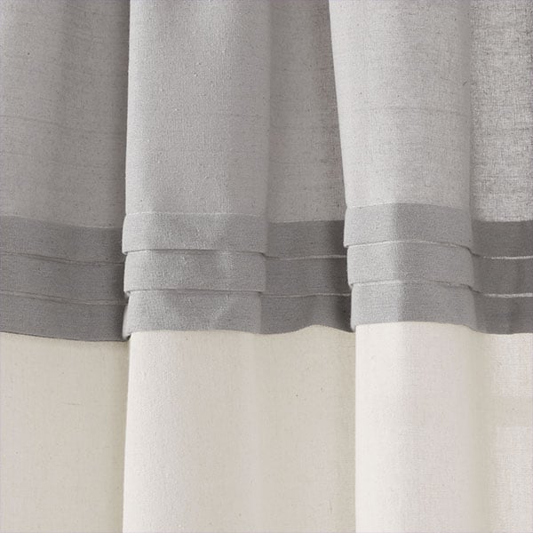 Farmhouse Faux Linen Colorblock Curtain Panel Set, Pick Your Color
