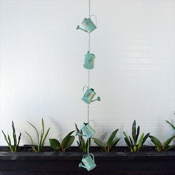 Distressed Watering Can Rain Chain, Pick Your Color