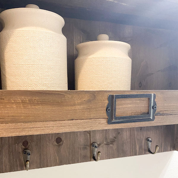 Old Fir Wood Hanging Cubbies with Hooks