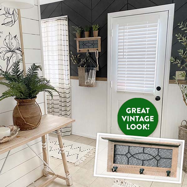 Glass Window Wall Hook Shelf