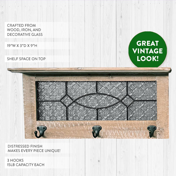 Glass Window Wall Hook Shelf