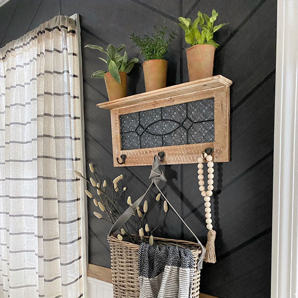 Glass Window Wall Hook Shelf