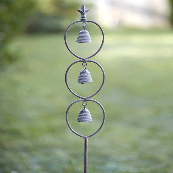 Fleur de Lis Garden Bell Stake