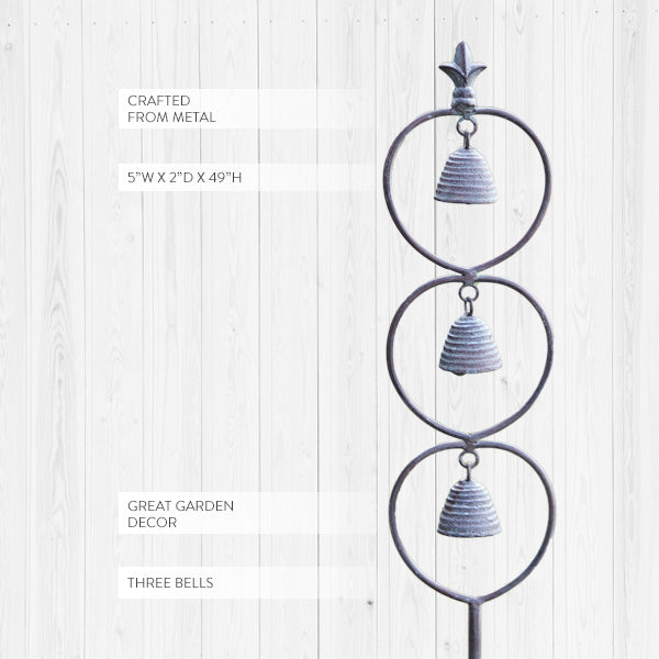 Fleur de Lis Garden Bell Stake