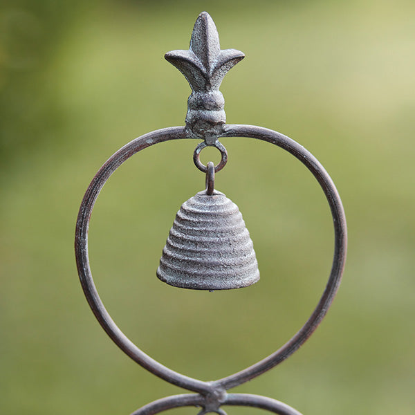 Fleur de Lis Garden Bell Stake